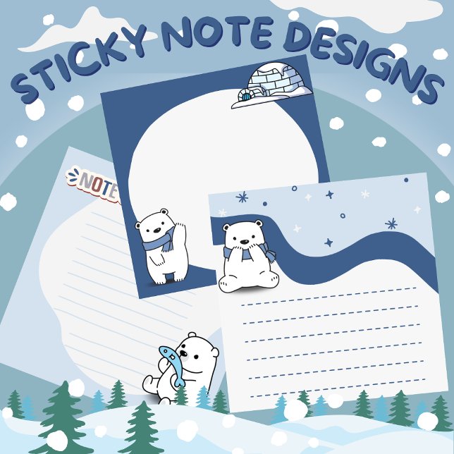 Post-it® Notes post-it (Sticky Notes/Post-it Notes/Memopad Design Polar Bear Theme)