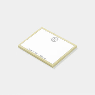 Post-it® Notes post-it de couronne de monogramme jaune