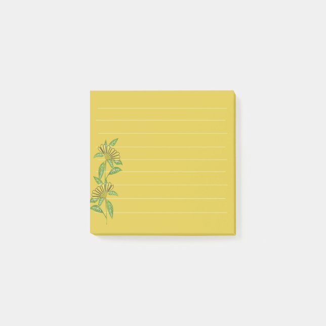 Post-it® Notes post-it de fleurs jaunes (Devant)