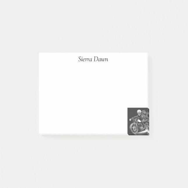 Post-it® Notes post-it de la moto squelette personnalisée (Devant)