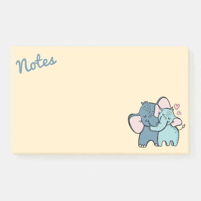 Post-it® Notes post-it de l'amour des éléphants (Devant)