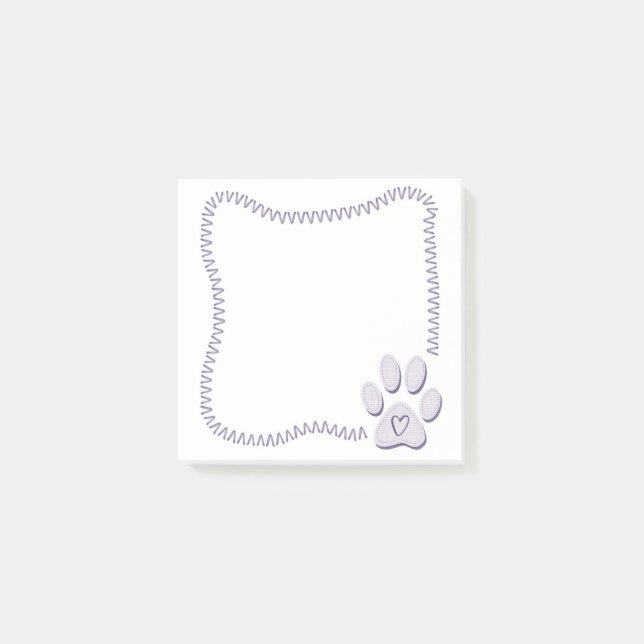 Post-it® Notes post-it du coeur du chien paw (Devant)