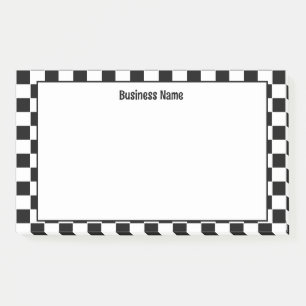 Post-it® Notes post-it en noir et blanc À damiers classique