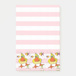 Post-it® Notes post-it Poisson de canard rose et blanc