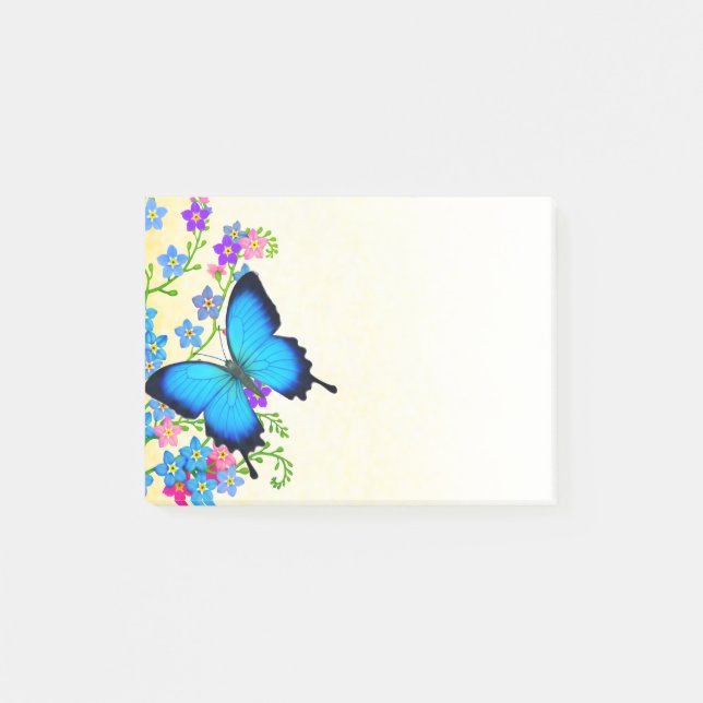 Post-it® Notes Post-it sur les papillons Blue Ulysses (Devant)