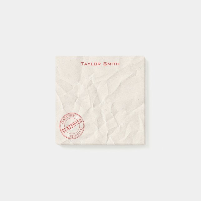 Post-it® Notes post-it sur timbre classifié (Devant)