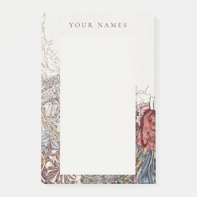 POST-IT® NOTES POST-IT : WILLIAM MORRIS HONEYSUCKLE + TULIP (Devant)