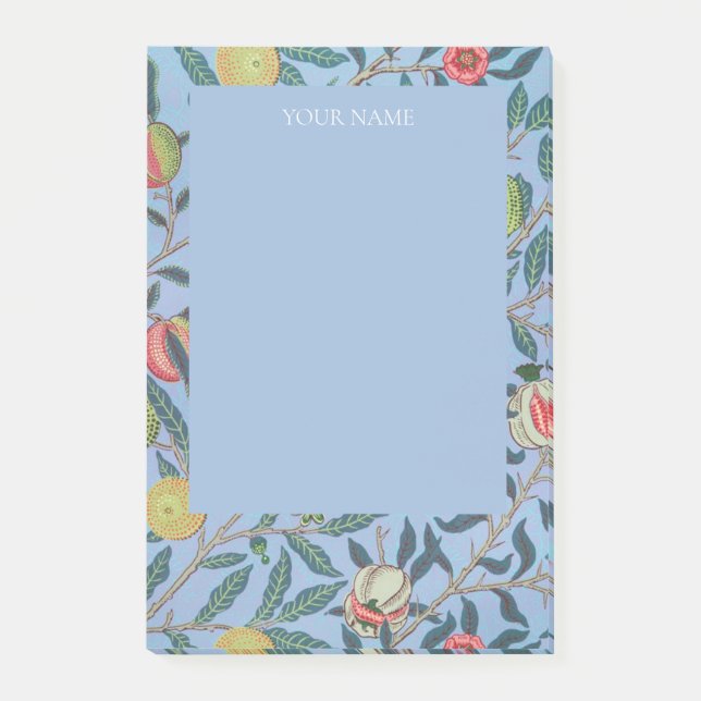 POST-IT® NOTES POST-IT : WILLIAM MORRIS "POMEGRANAT BLEU" (Devant)