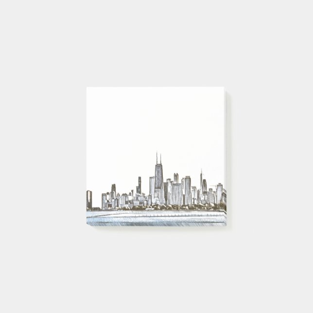 Post-it® Notes postales de Chicago Skyline (Devant)