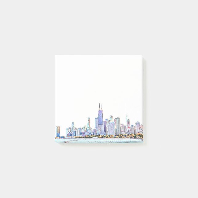 Post-it® Notes postales de Chicago Skyline (Devant)
