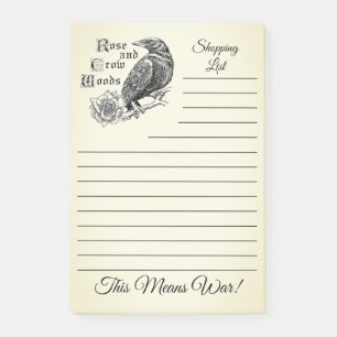 Post-it® Notes postales de Rose et de Crow Woods