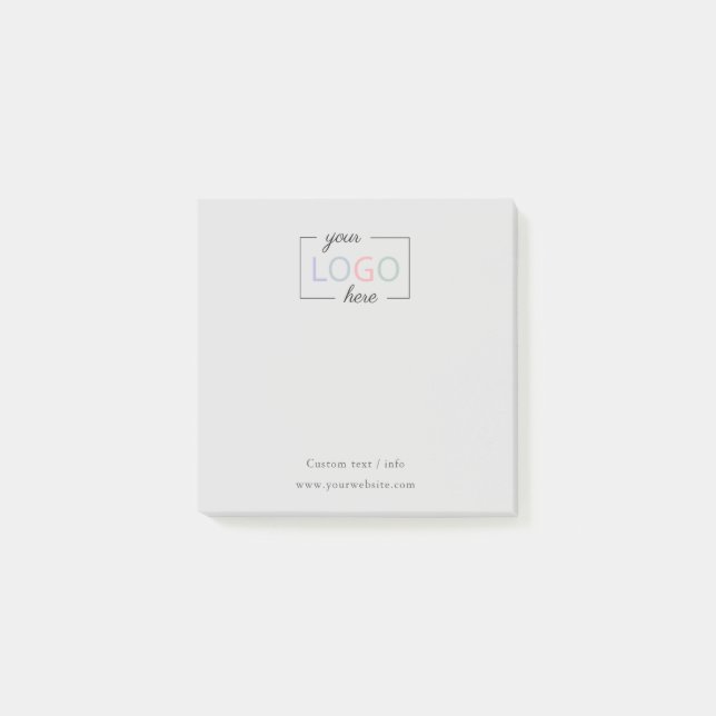 Post-it® Notes postales grises sur le logo de l'entreprise  (Devant)