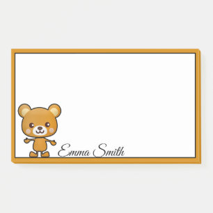 Post-it® Notes postales personnalisées de l'ours Brown Kawa