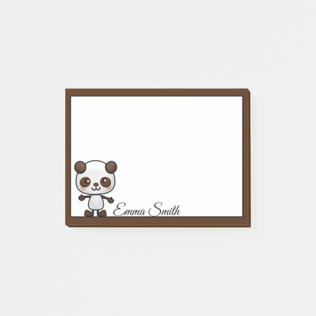 Post-it® Notes postales personnalisées de l'ours Kawaii Pan (Devant)