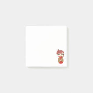 Post-it® Notes poupée Kokeshi rouge 7,6 cm x 7,6 c