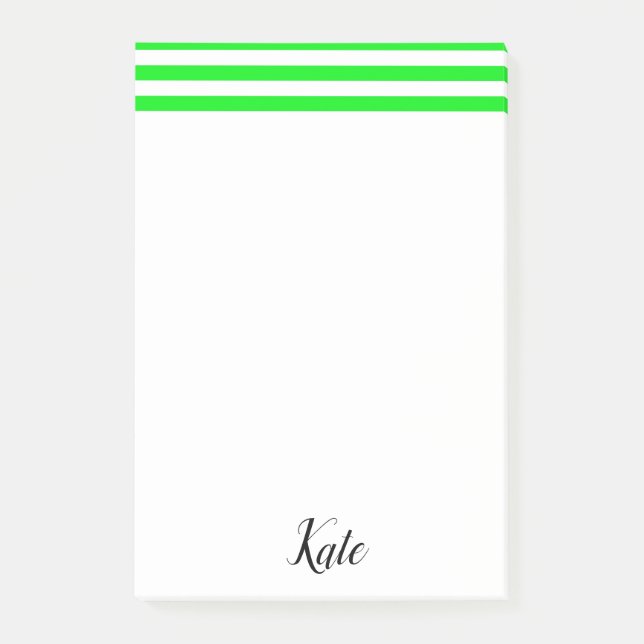 Post-it Notes Rayure Verte (Devant)