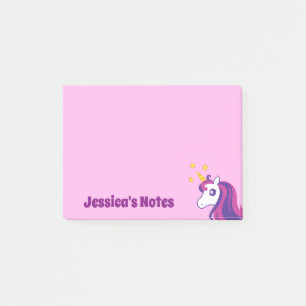 Post-it® notes rose licorne personnalisées mignonn