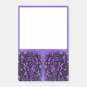 Post-it® Notes Stick Elephant Dans La Nuit Étoilée Rose Vio