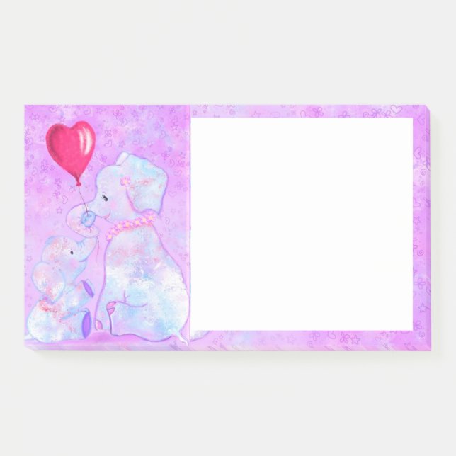 Post-it® Notes sticky Elephant Mom and Baby (Devant)
