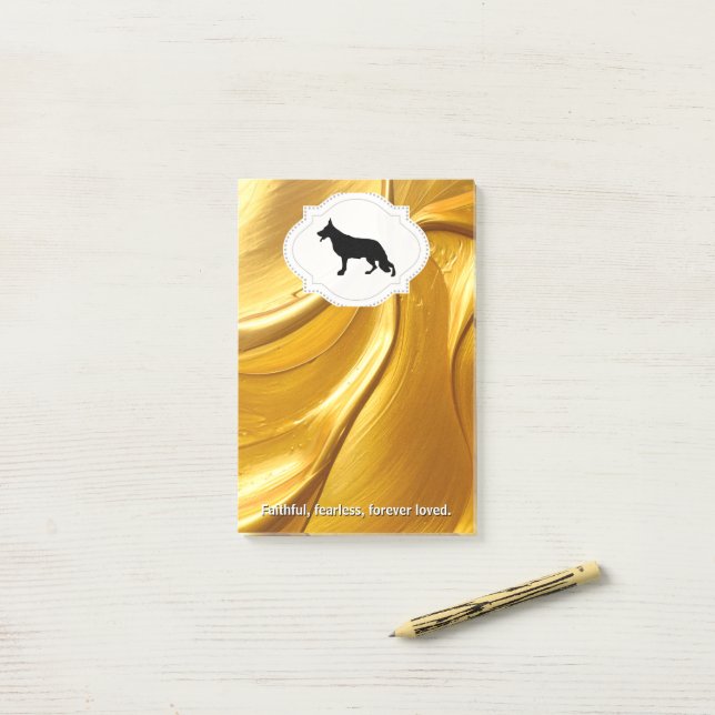 Post-it® Notes sur le Berger Allemand (Sur un bureau)