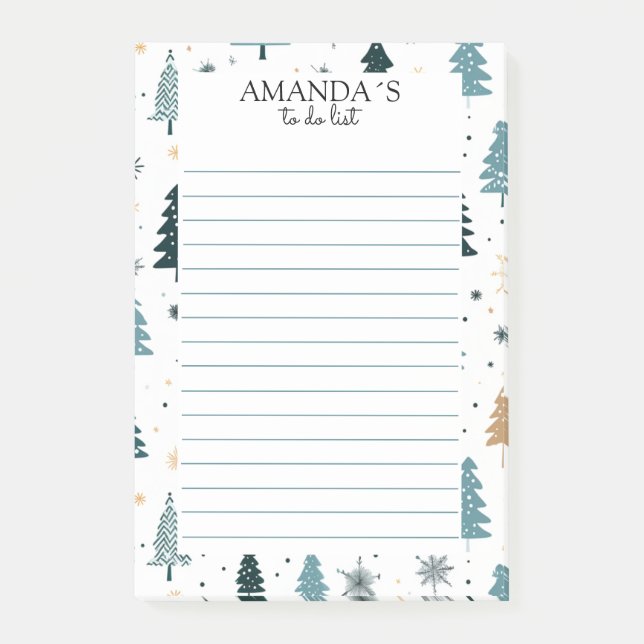 Post-it® Notes sur le motif de l'arbre de Noël (Devant)