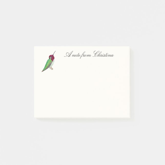 Post-it® Notes sur les colibris d'Anna personnalisées (Devant)