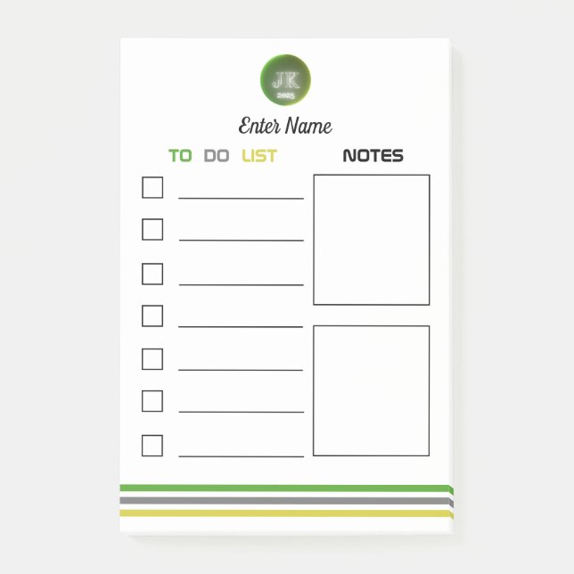 Post-it Notes to Do List Notes Section JK Logo 202 (Devant)