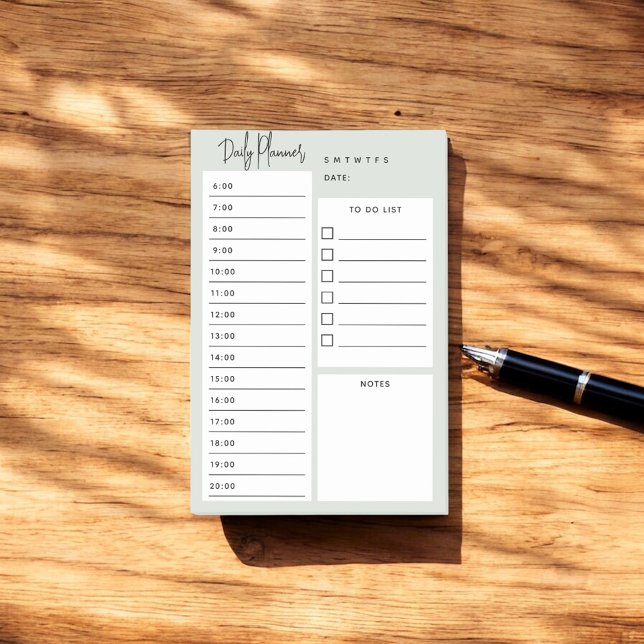 Post-it® Notes vertes du script chic du planificateur quoti (Créateur téléchargé)