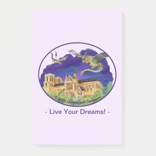 Post-it® Notre Dame Notes 4" x 6" - Dreams (Devant)