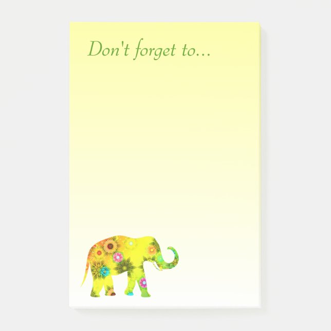 Post-it® N'oubliez pas… avec le bel éléphant (Devant)