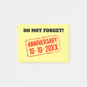 Post-it® N'oubliez pas votre date d'anniversaire mariage pe