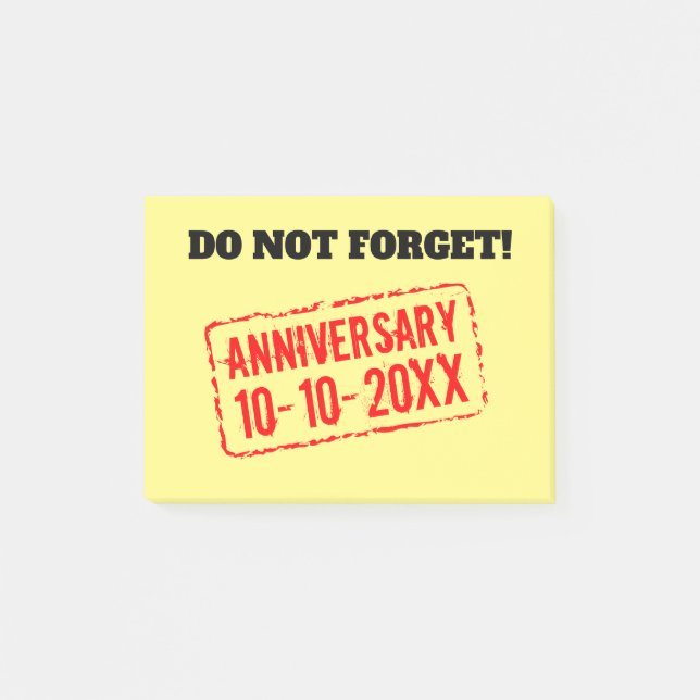 Post-it® N'oubliez pas votre date d'anniversaire mariage pe (Devant)