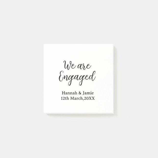 Post-it® Nous sommes fiancés nom date calligraphystylish (Devant)