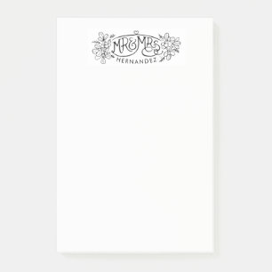 Post-it® Nouveau billet de dessin décoratif marié il note