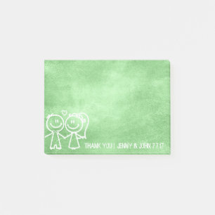 Post-it® Nouveau Mariage Favor Merci Chalkboard Lemon Green