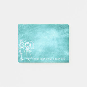Post-it® Nouveau Mariage Favor Merci Chalkboard Mint Green