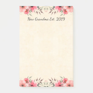 Post-it® Nouvel est de grand-maman. Frontière assez floral