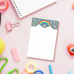 Post-it® Nuage et Étoiles Rétro Arc-en-ciel Monogramme
