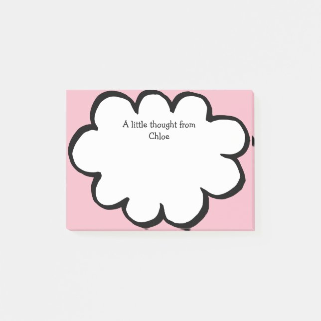 Post-it® Nuage mignon Message personnalisé Nom Rose (Devant)
