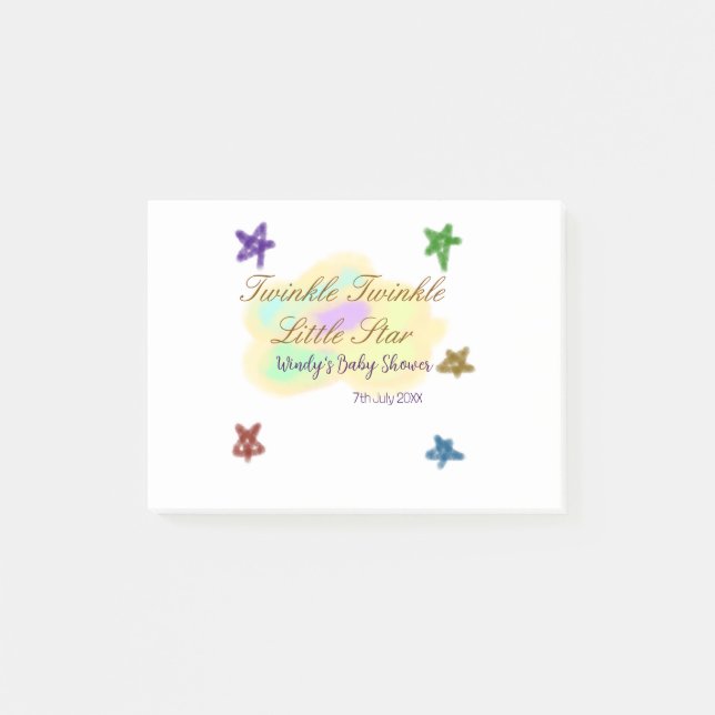 Post-it® Nuages arc-en-ciel scintillent Twinkle Little Star (Devant)