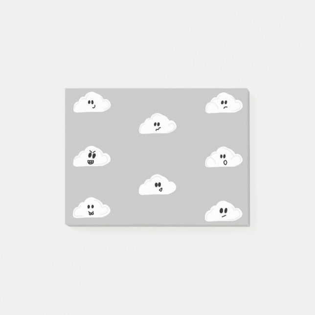 Post-it® nuages avec le gris de visages (2) (Devant)
