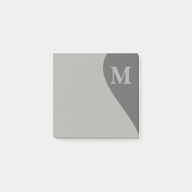 Post-it® Nuances de gris avec monogramme (Devant)