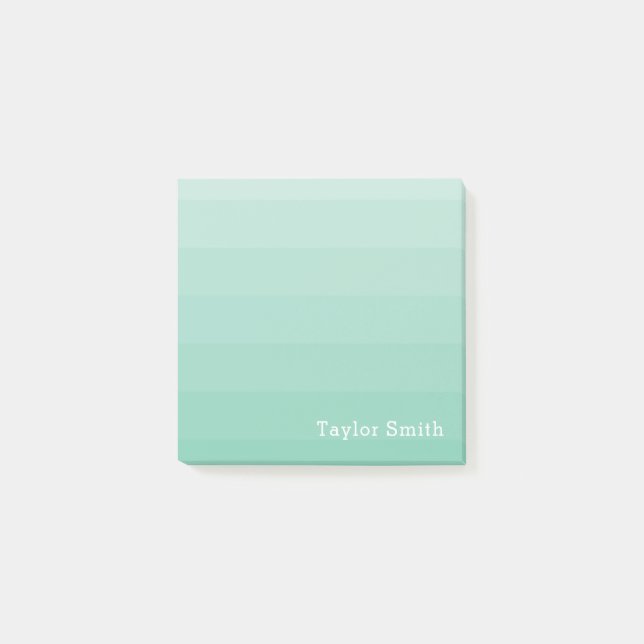 Post-it® Nuances de mousse de mer des rayures vertes jeunes (Devant)