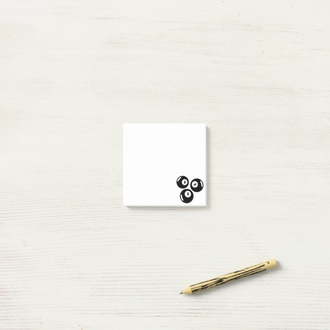 Post-it® Numéro Chanceux 111 Boules Noires (Sur un bureau)