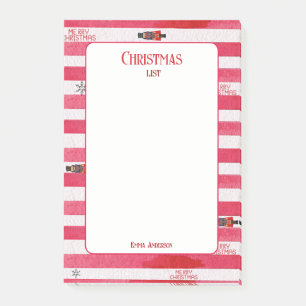 Post-it® Nutcracker Red Christmas List Name Post-It Notes