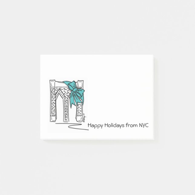 Post-it® NYC Happy Holidays Brooklyn Bridge Hanoukka (Devant)