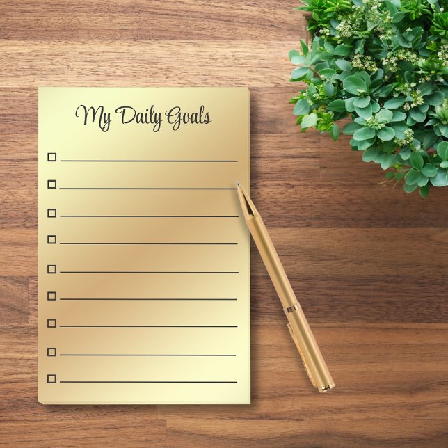 Post-it® objectifs quotidiens élégants or doublée personnal (Créateur téléchargé)