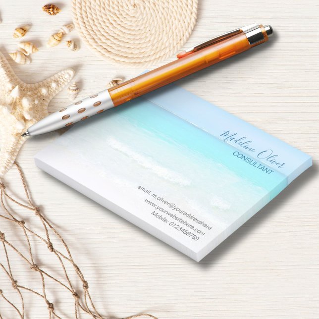 Post-it® Ocean Beach Sea Travel Aqua Blue élégant (Créateur téléchargé)