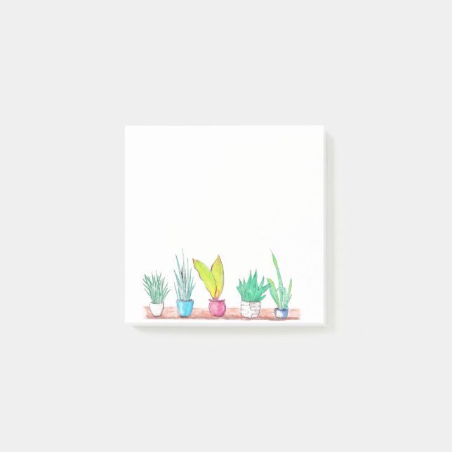 Post-it® OEuvre d'aquarelle des plantes de la maison (Devant)