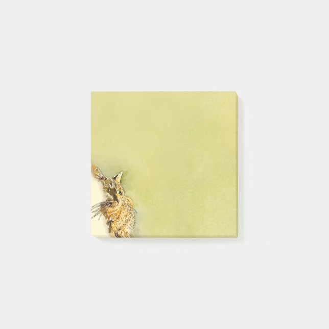 Post-it® OEuvre d'aquarelle rose du nez de coeur Tabby de c (Devant)